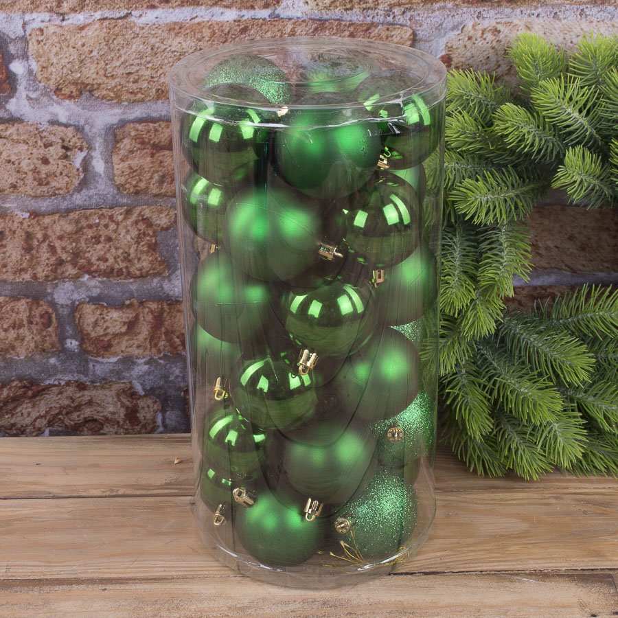 шары елочные (6см, набор 30шт) green